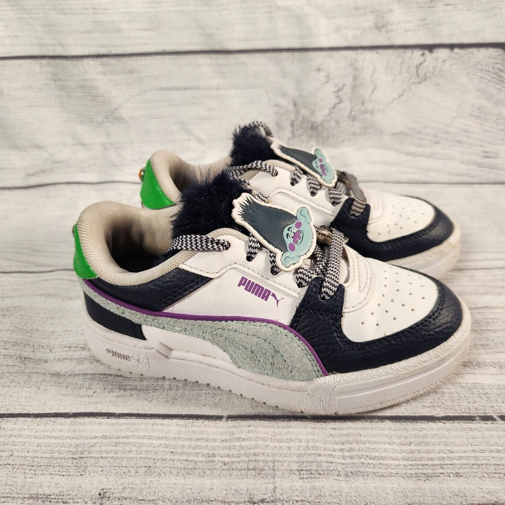 Puma x Trolls Rebound Layup Sneakers Kids Branch White Navy Green Purple Charm